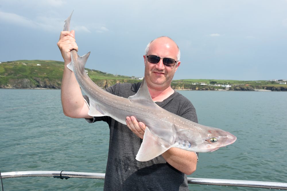 Paul Craig with his first smoothhound.