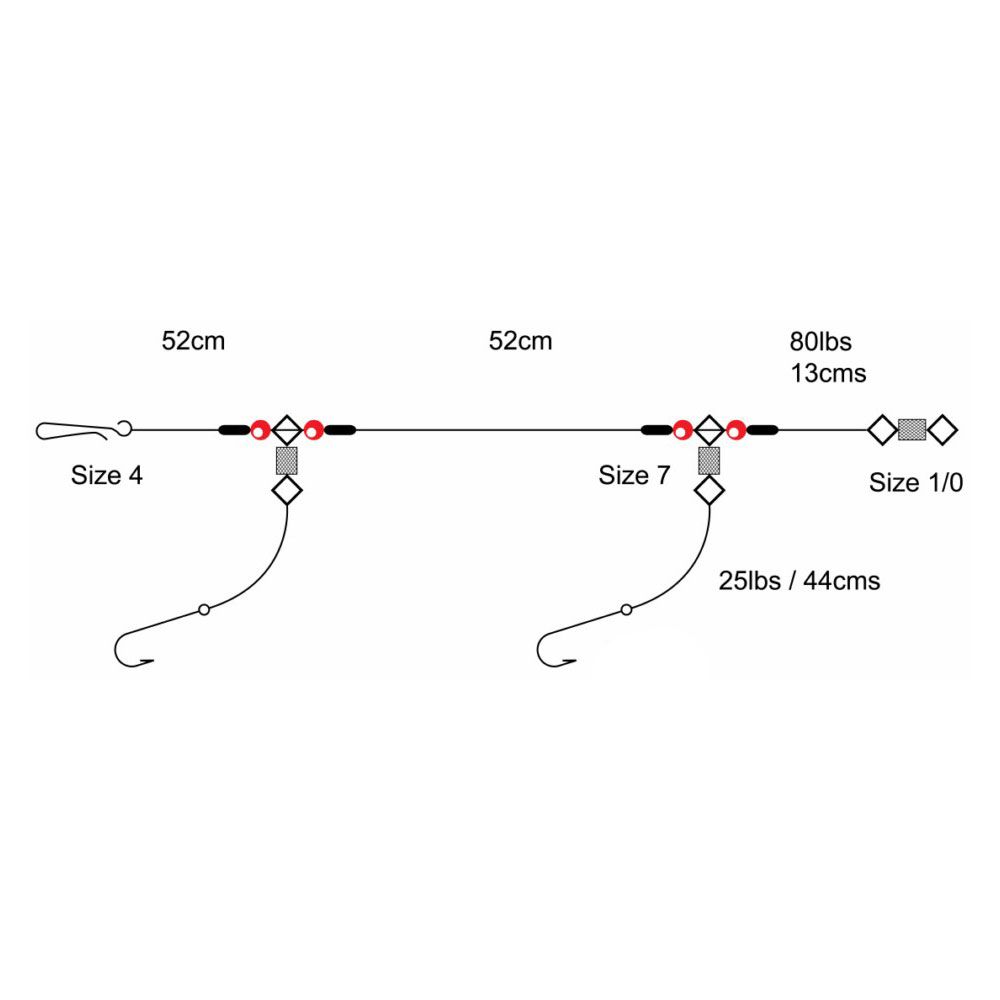 AXIA 2 Hook Flapper/Clipped Rig - - Tronix Fishing